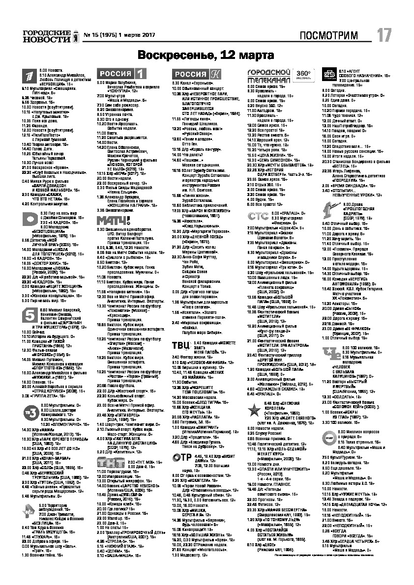 Выпуск газеты № 15 (1975) от 01.03.2017, страница 17.