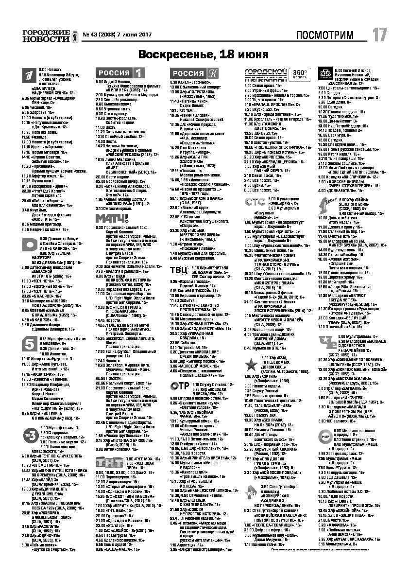 Выпуск газеты № 43 (2003) от 07.06.2017, страница 17.