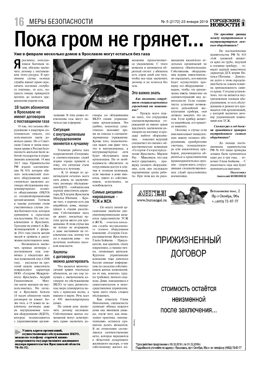 Выпуск газеты № 5 (2172) от 23.01.2019, страница 15.