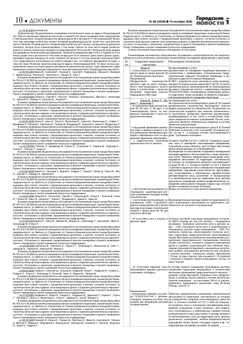 Выпуск газеты № 86 (2358) от 10.10.2020, страница 10.