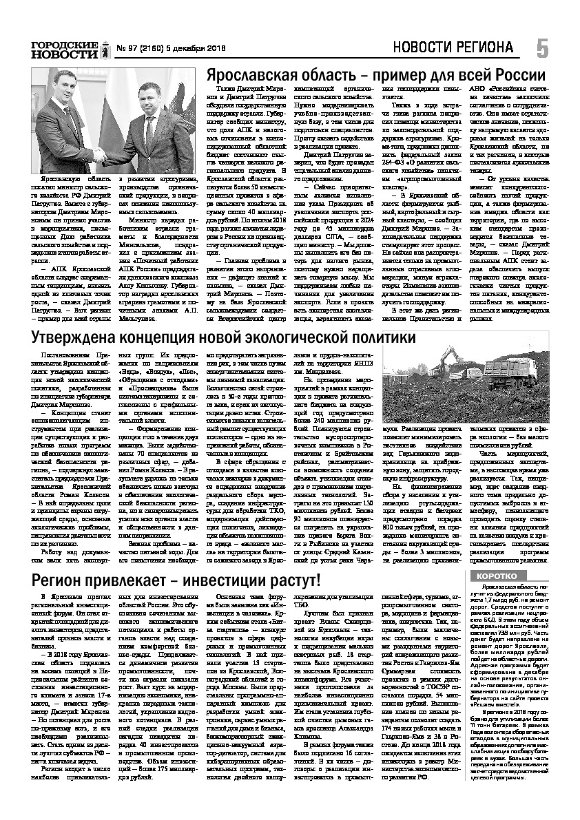Выпуск газеты № 97 (2160) от 05.12.2018, страница 5.